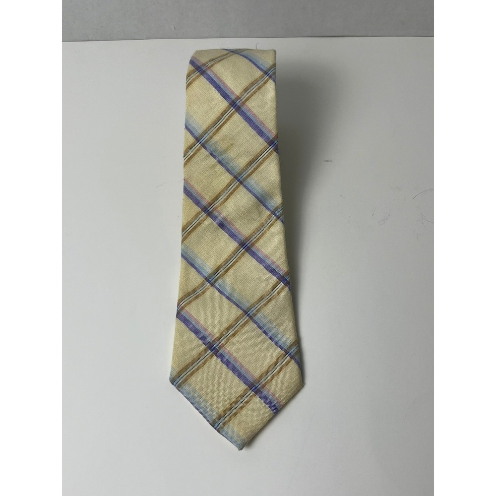 Brittany Bay Plaid Tie 80% Viscose 20% Linen Scotland Necktie 54x3.25